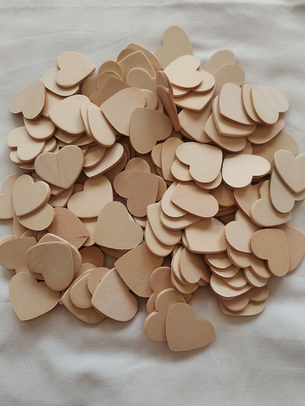 New Heart Shaped Wooden Cutouts, 100 Piece Bundle, 1 1/2" - Unfinished